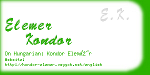 elemer kondor business card